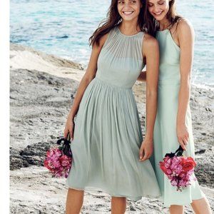 J. Crew Megan Green Silk Chiffon Dress Size 4